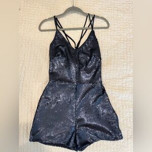 Adelyn Rae Navy Sequin Chemise